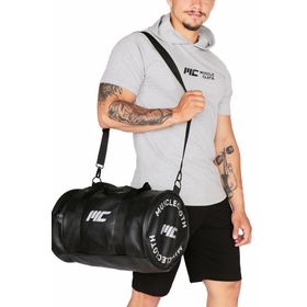 MuscleCloth Siyah Deri Silindir Çanta