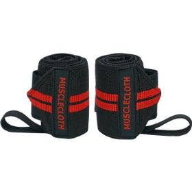MuscleCloth Siyah Kırmızı 2'li Pro Wrist Wraps