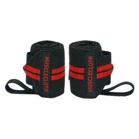 MuscleCloth Siyah Kırmızı 2'li Pro Wrist Wraps
