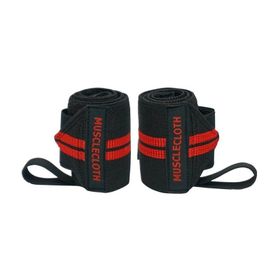 MuscleCloth Siyah Kırmızı 2'li Pro Wrist Wraps
