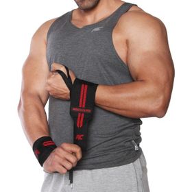 MuscleCloth Siyah Kırmızı 2'li Pro Wrist Wraps
