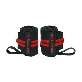MuscleCloth Siyah Kırmızı 2'li Pro Wrist Wraps