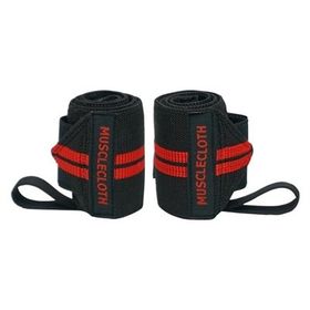 MuscleCloth Siyah Kırmızı 2'li Pro Wrist Wraps