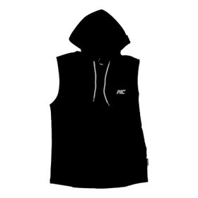 MuscleCloth Siyah Training Kapüşonlu Kolsuz T-Shirt