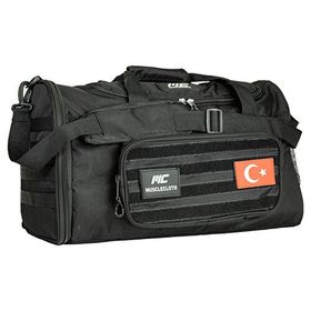 MuscleCloth Tactical Duffel Bag Siyah Silindir Çanta