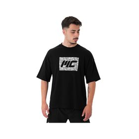 MuscleCloth Tactical Heavyweight Siyah Erkek Oversize T-Shirt