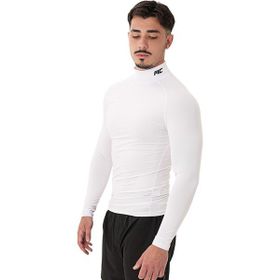 MuscleCloth Tech Mock Beyaz Erkek Uzun Kollu T-Shirt