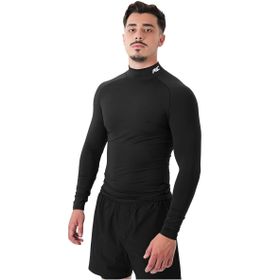 MuscleCloth Tech Mock Siyah Erkek Uzun Kollu T-Shirt