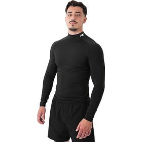 MuscleCloth Tech Mock Siyah Erkek Uzun Kollu T-Shirt