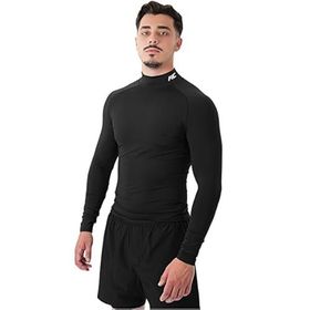MuscleCloth Tech Mock Siyah Erkek Uzun Kollu T-Shirt
