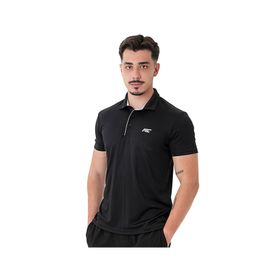 MuscleCloth Tech Siyah Erkek Polo Yaka T-Shirt