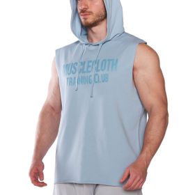 MuscleCloth Training Club Kapüşonlu Açık Mavi Erkek Kolsuz Sweatshirt