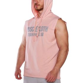 MuscleCloth Training Club Kapüşonlu Somon Erkek Kolsuz Sweatshirt