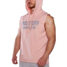 MuscleCloth Training Club Kapüşonlu Somon Erkek Kolsuz Sweatshirt