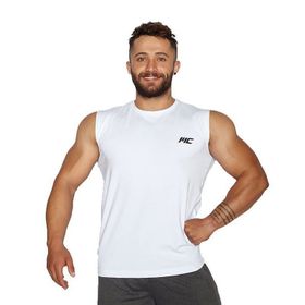 MuscleCloth Training Kolsuz Beyaz Erkek T-Shirt