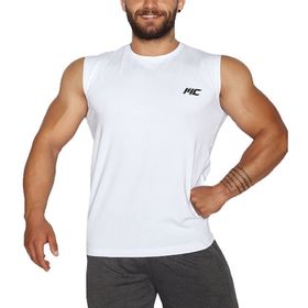 MuscleCloth Training Kolsuz Beyaz Erkek T-Shirt