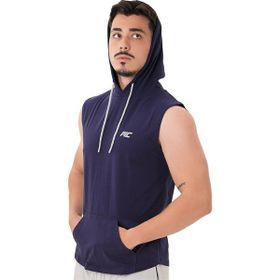 MuscleCloth Training Lacivert Erkek Kapüşonlu Kolsuz T-Shirt