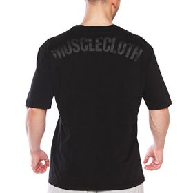 MuscleCloth Washed Siyah Erkek Oversize T-Shirt