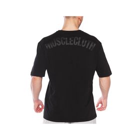 MuscleCloth Washed Siyah Erkek Oversize T-Shirt