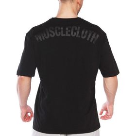 MuscleCloth Washed Siyah Erkek Oversize T-Shirt