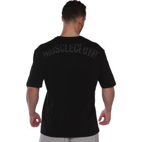 MuscleCloth Washed Siyah Erkek Oversize T-Shirt