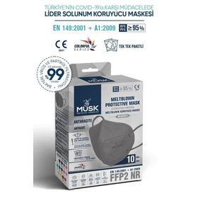 Musk FFP2 10'lu Antrasit Maske