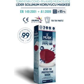 Musk FFP2 10'lu Bordo Maske