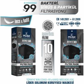 Musk FFP2 10'lu Siyah Maske
