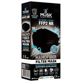 Musk FFP2 10'lu Siyah Maske
