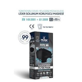 Musk FFP2 10'lu Siyah Maske