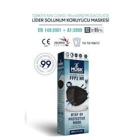 Musk FFP2 10'lu Siyah Maske