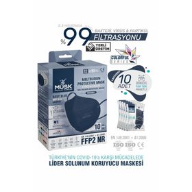 Musk FFP2 Lacivert 10'lu Maske