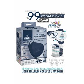 Musk FFP2 Lacivert 10'lu Maske