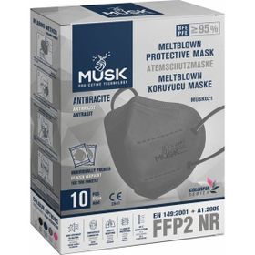 Musk FFP2 N95 10'lu Gri Maske