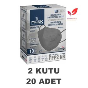 Musk FFP2 N95 20'li Gri Maske