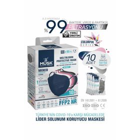Musk FFP2 N95 30'lu Mix 5 Renk Maske