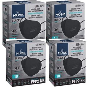 Musk FFP2 N95 40'lı Siyah Maske