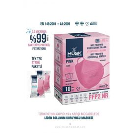 Musk FFP2 Pembe 10'lu Maske