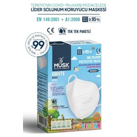 Musk Ffp2 Xs 10'lu Beyaz Çocuk Maske