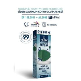 Musk FFP2 Yeşil 10'lu Maske