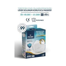 Musk Ffp3 N99 10'lu Beyaz Maske