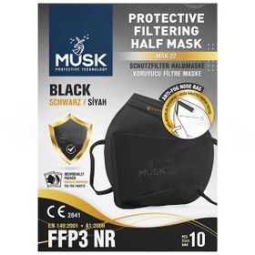 Musk Ffp3 N99 10'lu Siyah Maske