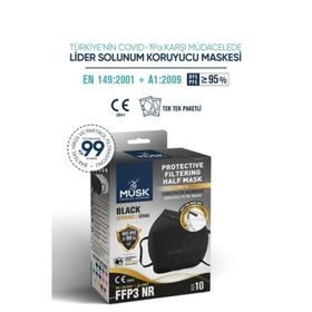 Musk Ffp3 N99 10'lu Siyah Maske