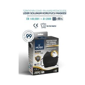 Musk Ffp3 N99 10'lu Siyah Maske