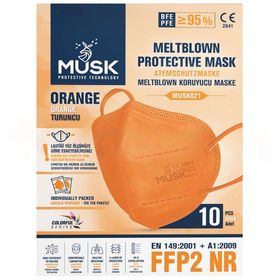 Musk KF94 Kore Tipi FFP2 10 Adet Turuncu Maske