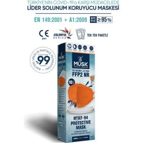 Musk KF94 Kore Tipi FFP2 10 Adet Turuncu Maske