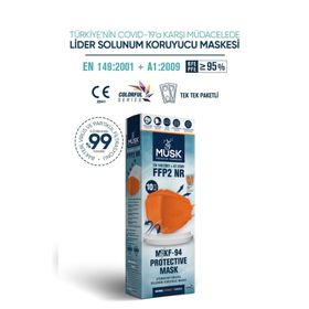 Musk KF94 Kore Tipi FFP2 10 Adet Turuncu Maske