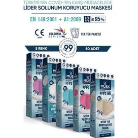 Musk KF94 Kore Tipi FFP2 Beyaz Maske