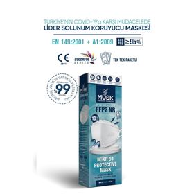Musk KF94 Kore Tipi FFP2 Beyaz Maske