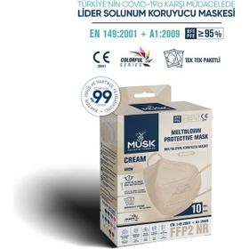 Musk N95 Krem Renk 10 Adet Maske